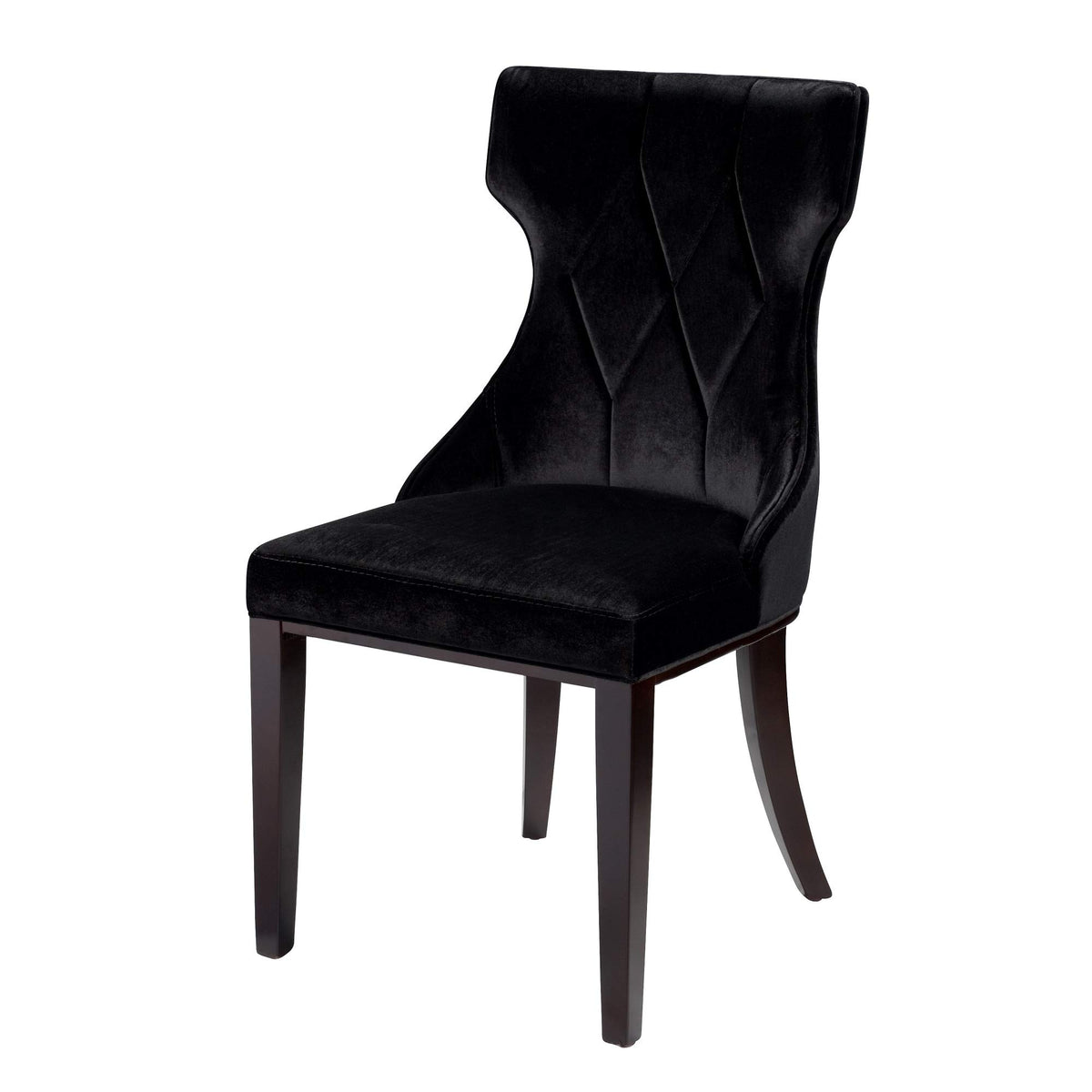 Black Upholstered Dining Chairs Set of 2 Beech Wood V68190