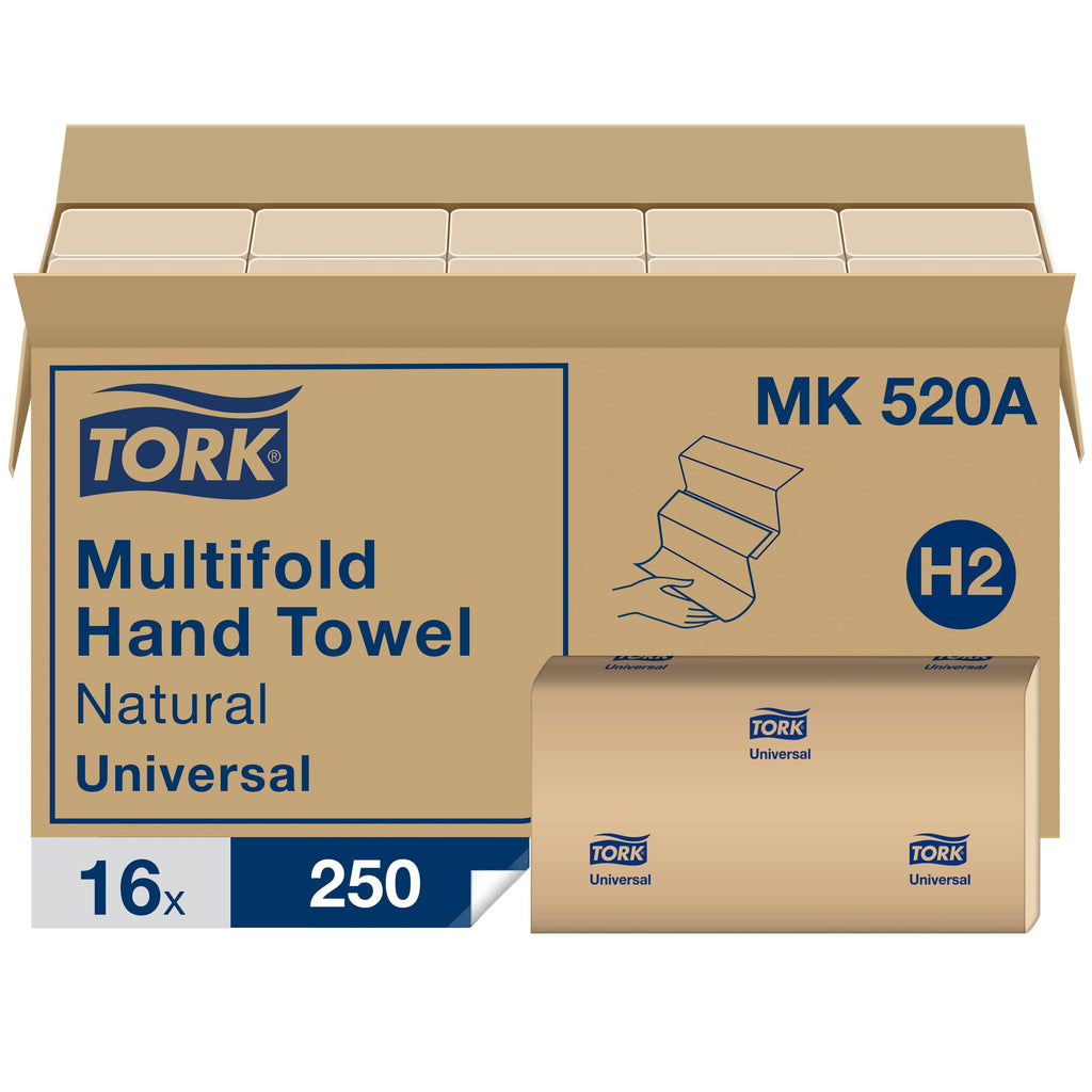 Paper Hand Towel Roll Natural H21 (6 Rolls) and Multifold Hand Towel Natural H2 (16 Packs) Y6884