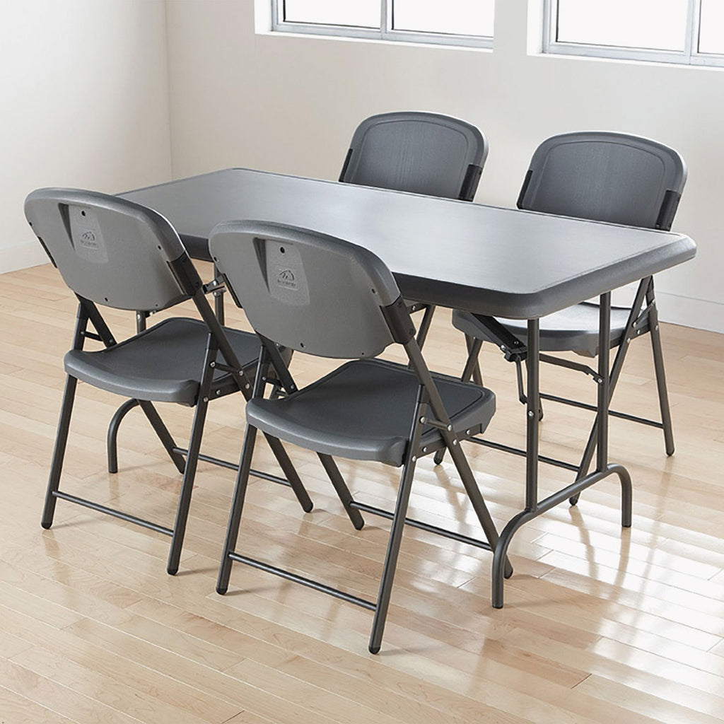Charcoal Folding Chair with Steel Frame R900415