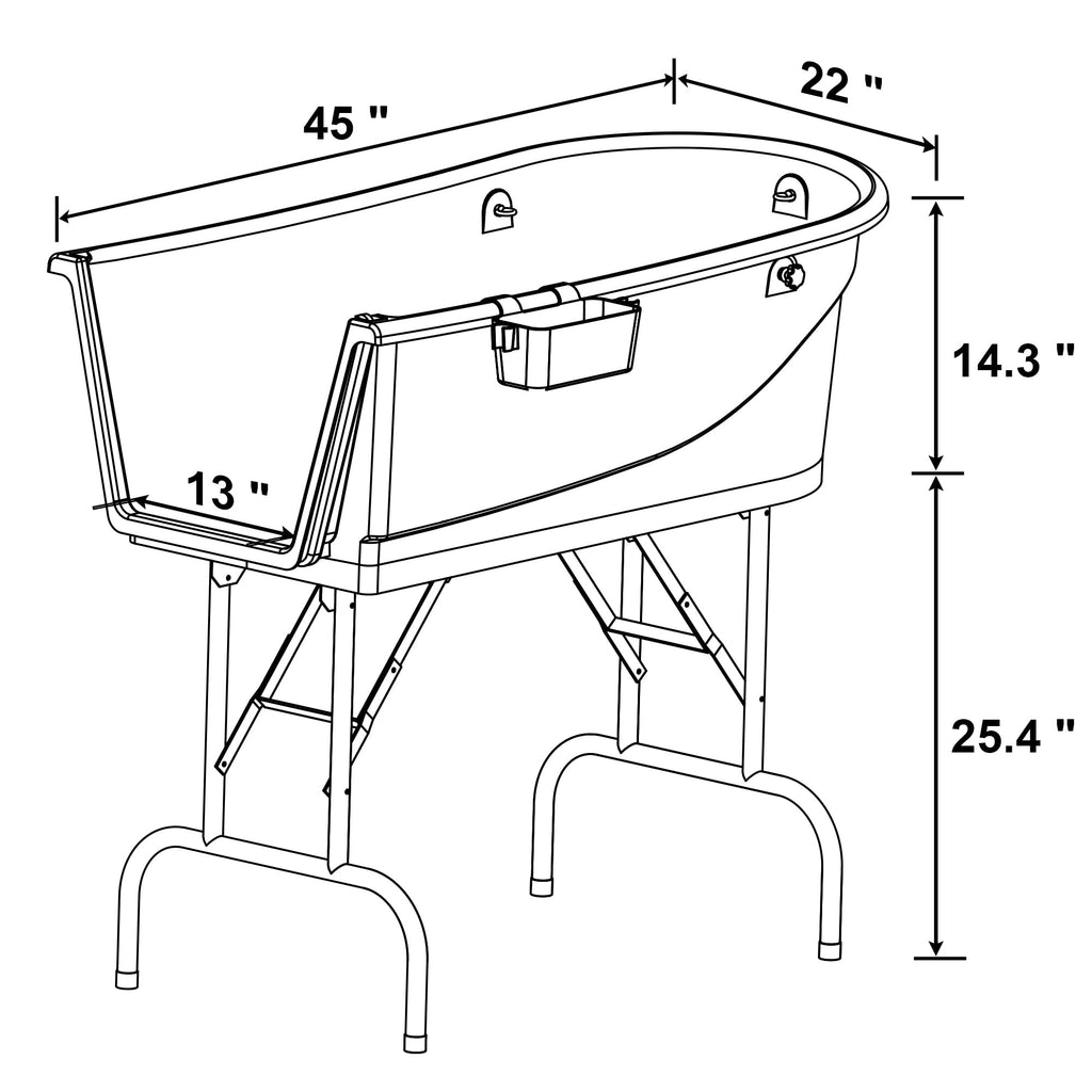 45" Pet Grooming Bathtub Dog Wash Station F52445