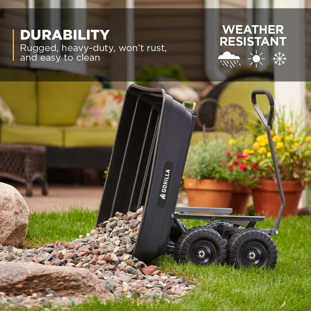 Poly Dump Cart 600 lb. Capacity 4 Cu ft E987125
