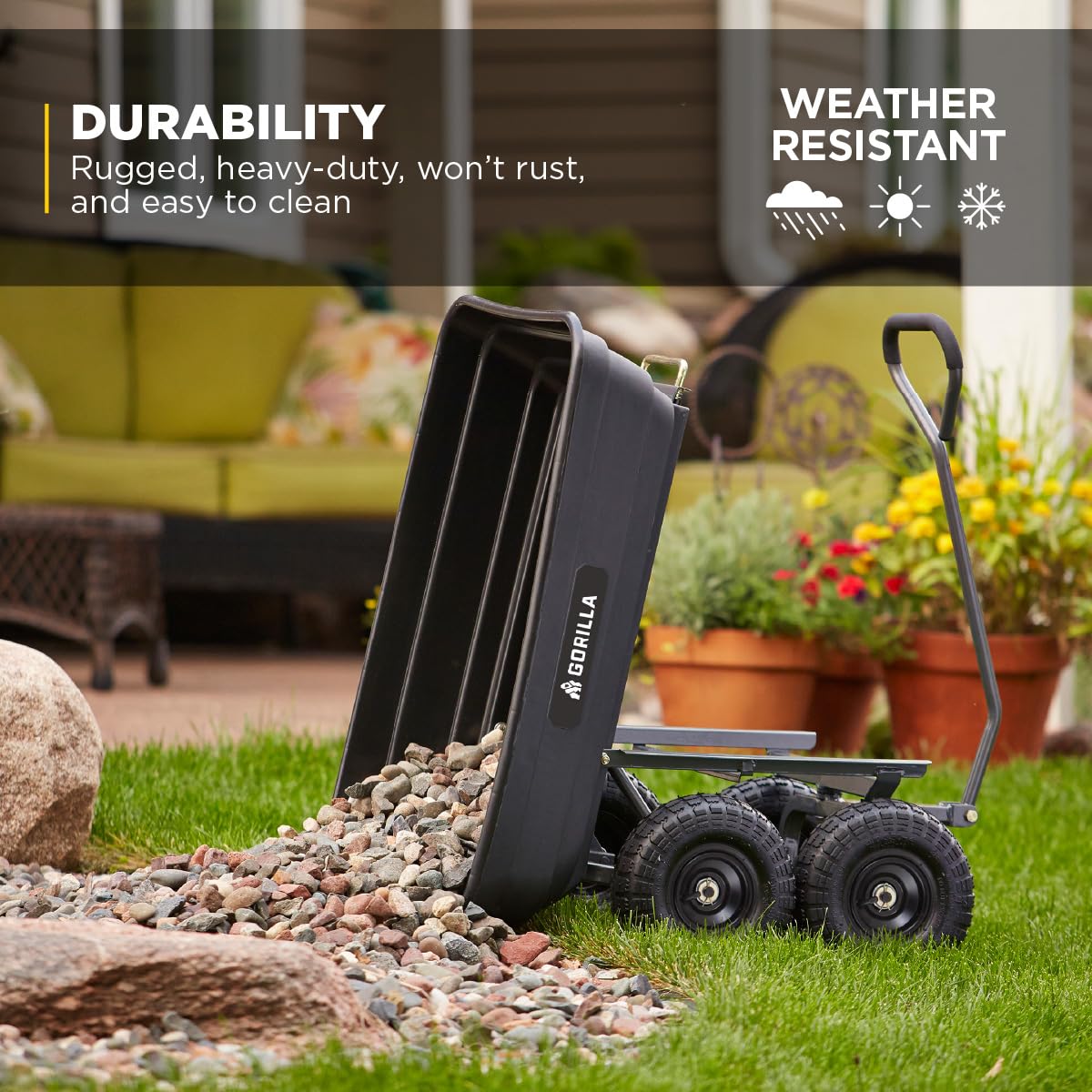 Poly Dump Cart 600 lb. Capacity 4 Cu ft E987125