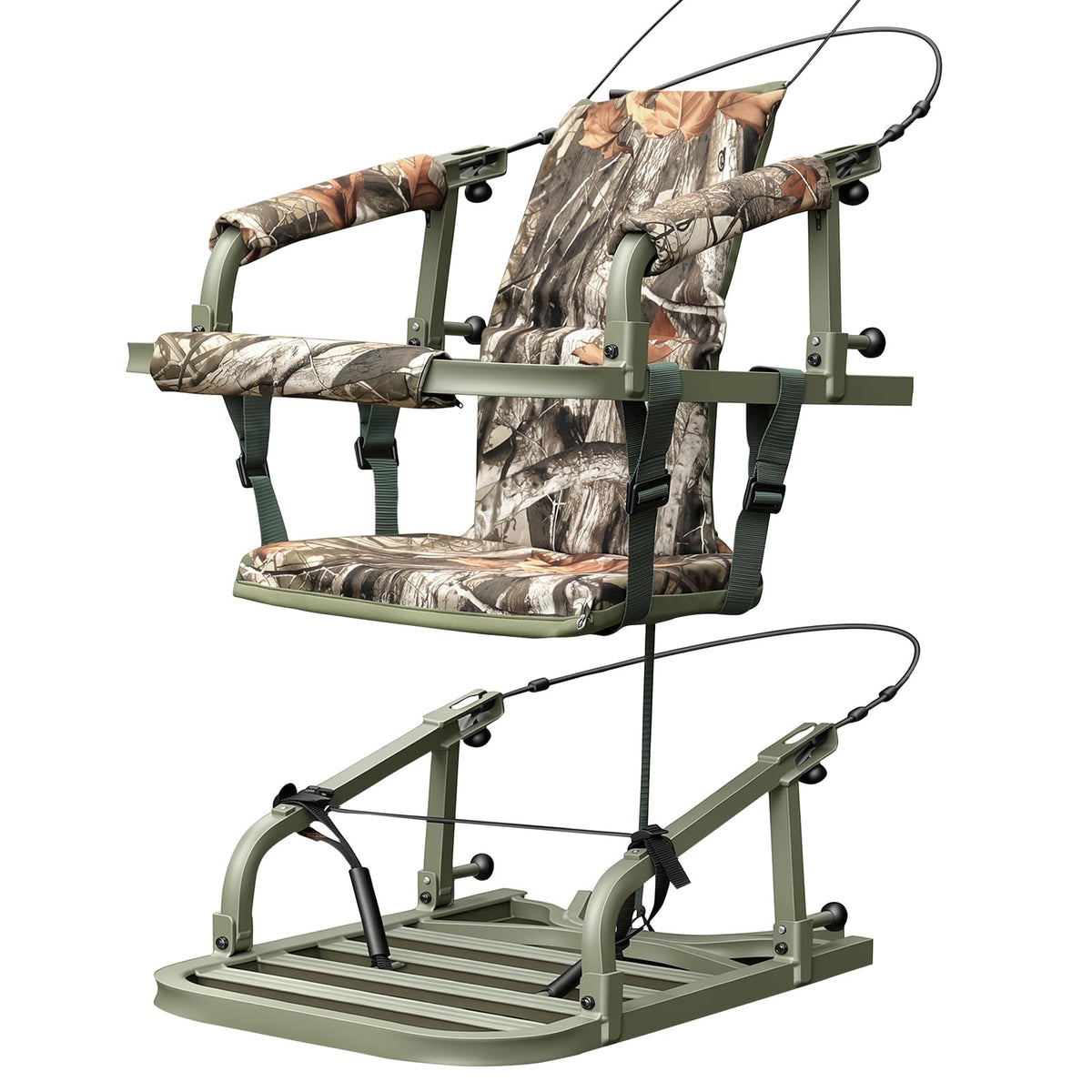 Climbing Tree Stand with Harness and Camo Seat Cushion X155885
