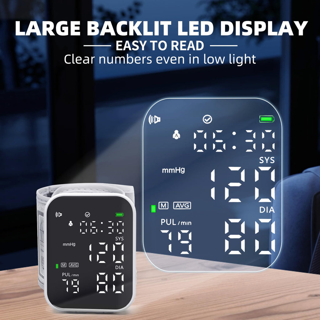 Black Digital Rechargeable Wrist Blood Pressure Monitor F50001