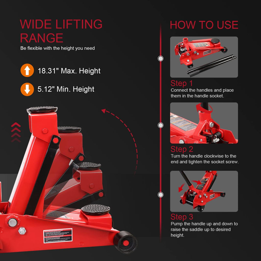 3-Ton Heavy Duty Hydraulic Floor Jack V523375