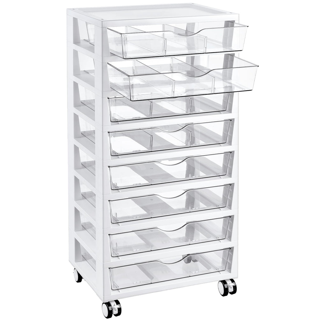 8 Tier Rolling Cart with Drawers E578