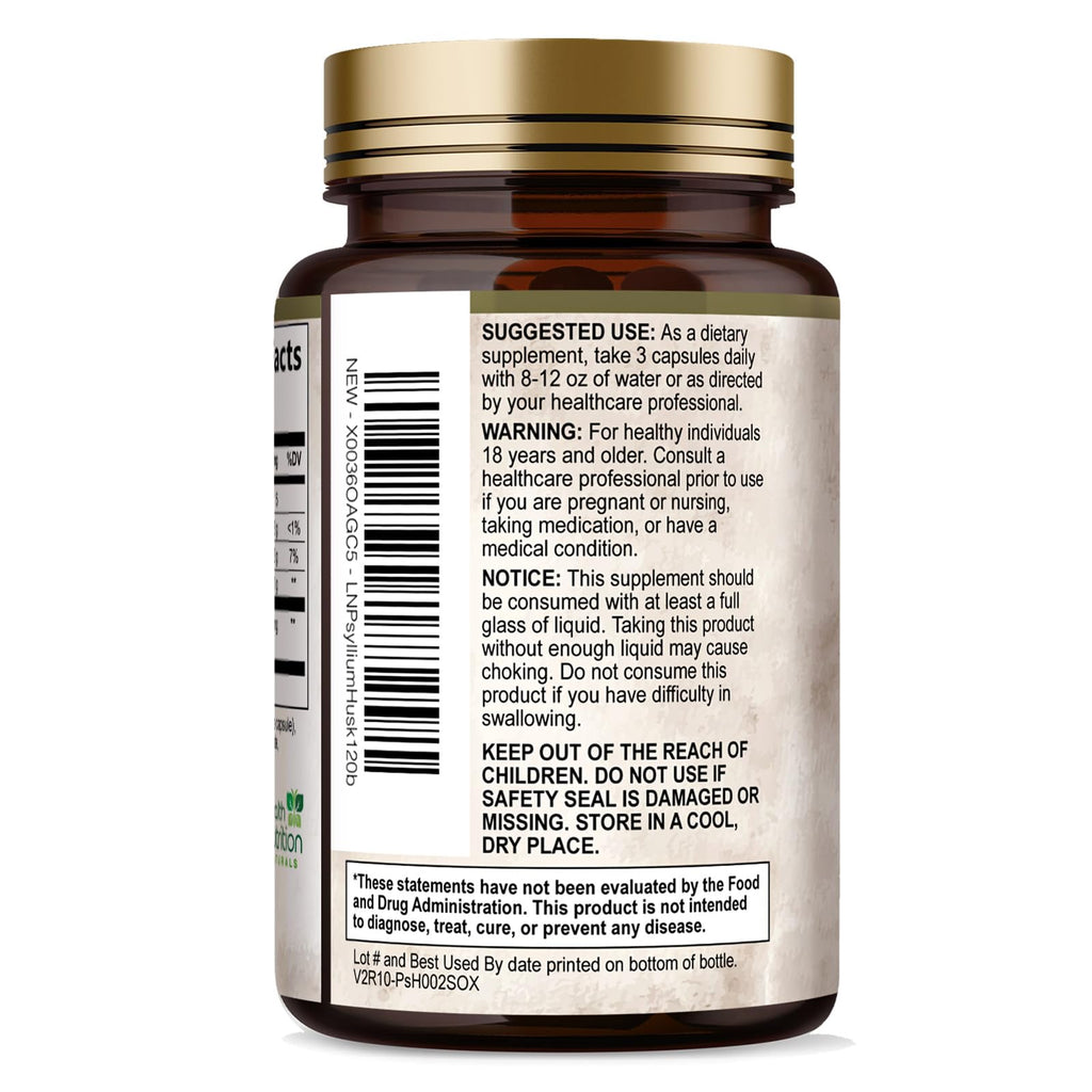 Psyllium Husk Capsules 2000 mg 120 Capsules T14479