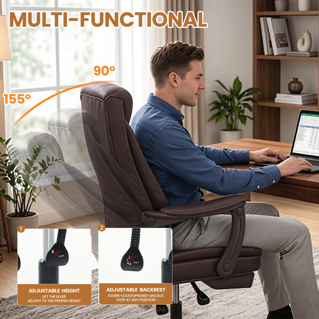 500lbs Big and Tall Office Chair with Footrest E2143