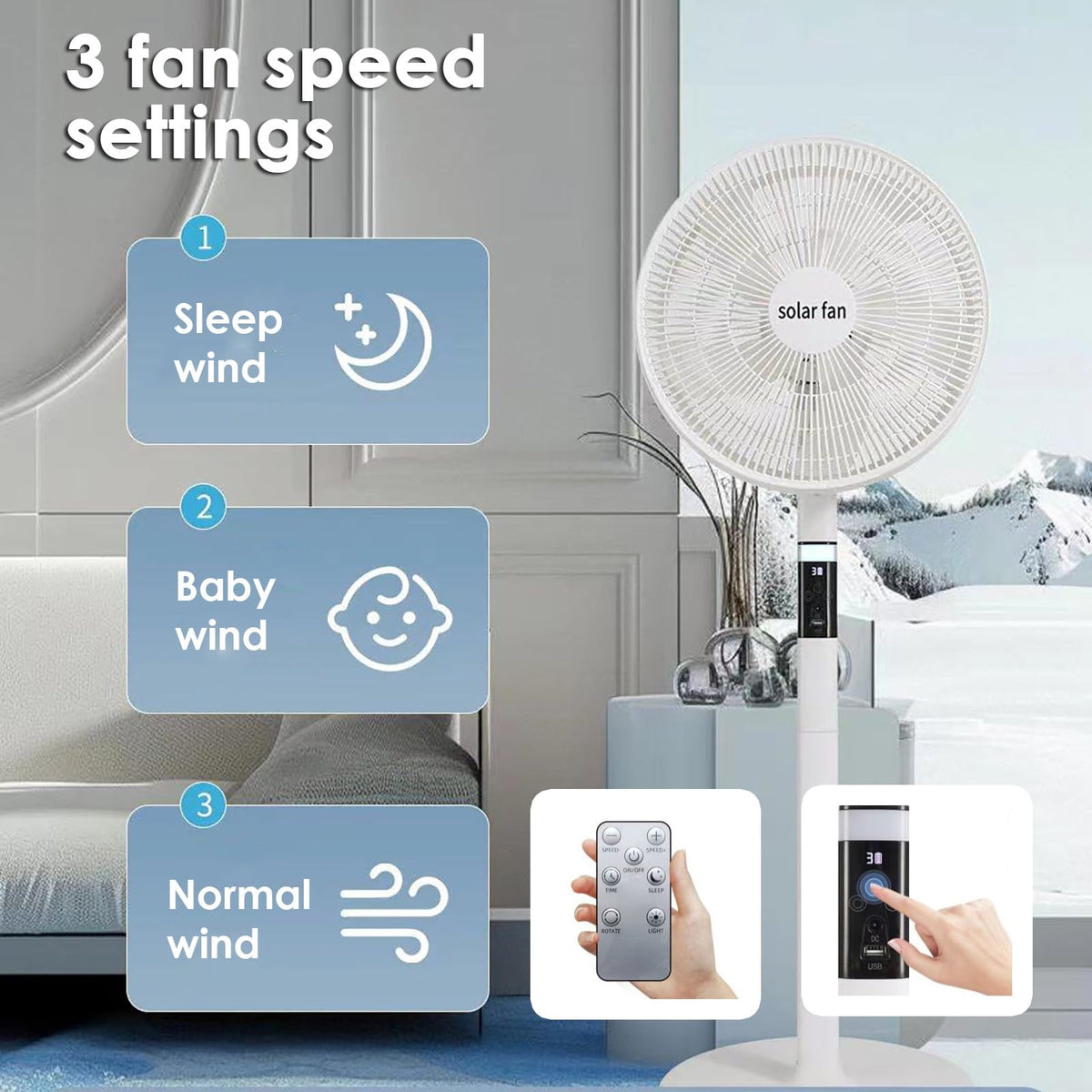 16 in Portable Rechargeable Oscillating Standing Fan H528510