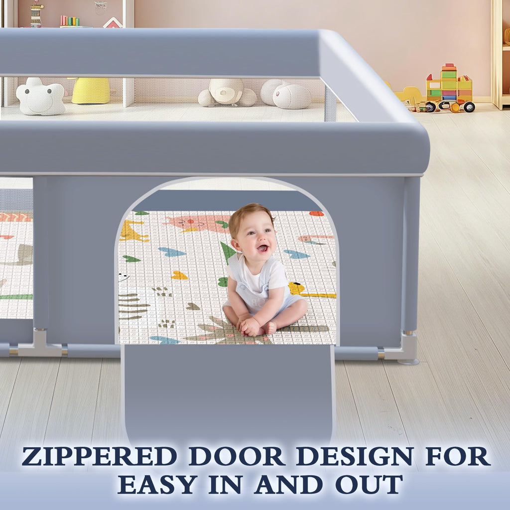 65 x 50 Inch Baby Playpen with Mat C4625
