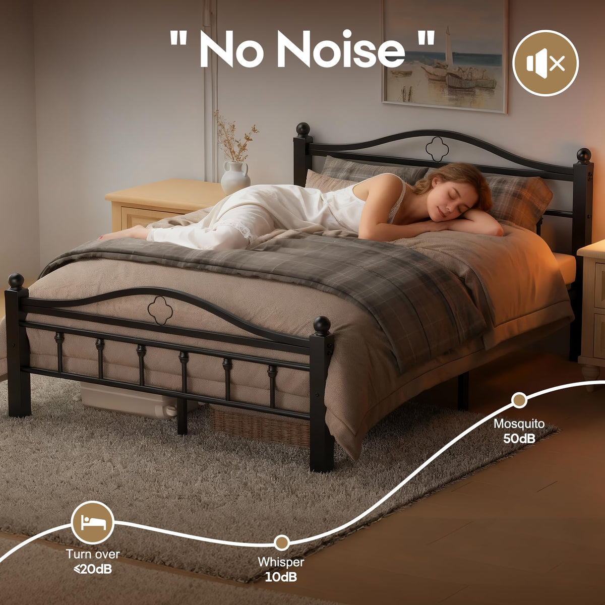 Full Size Bed Frame with Headboard O3569
