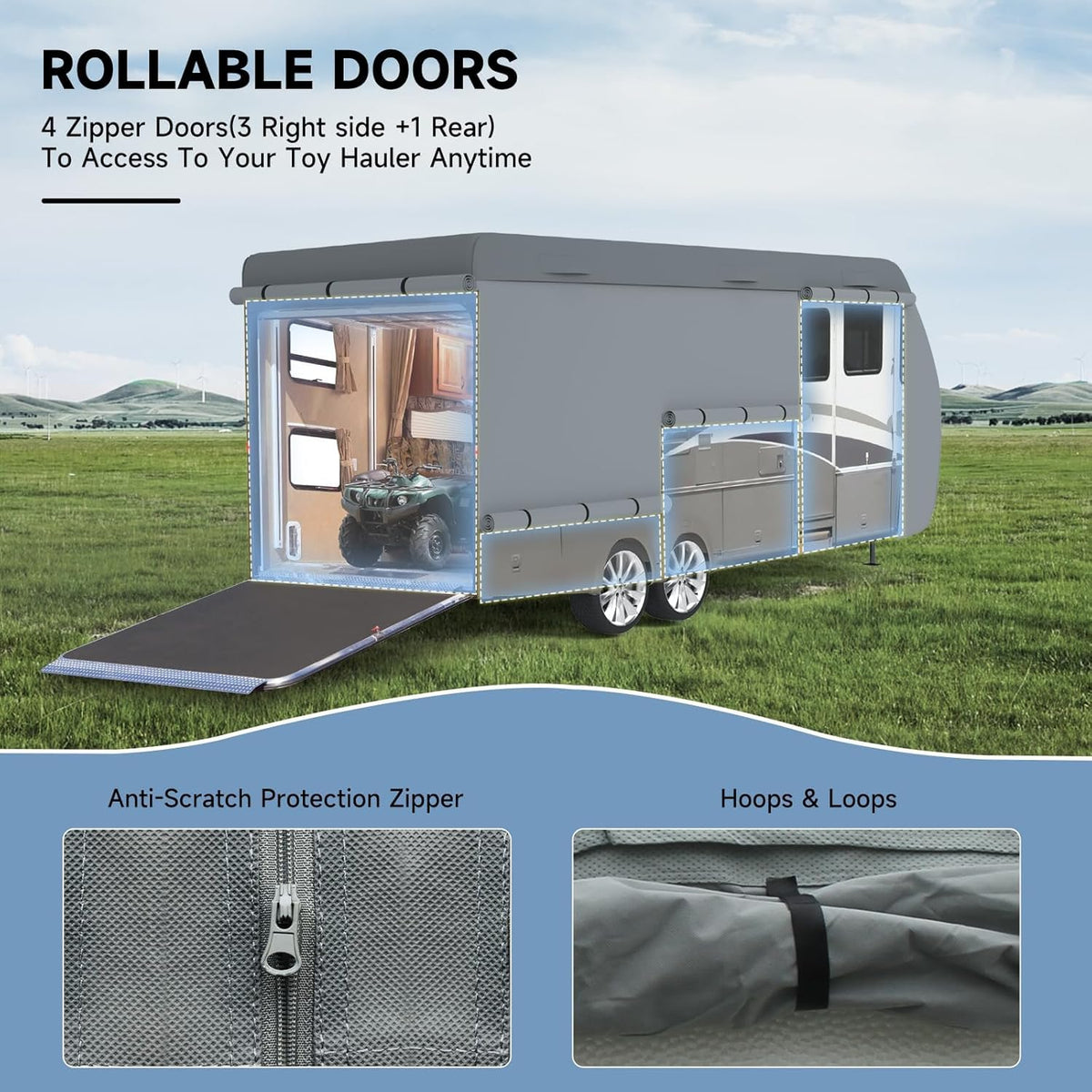 9 Layers Heavy Duty RV Trailer Cover Fits 14'-16' U3347