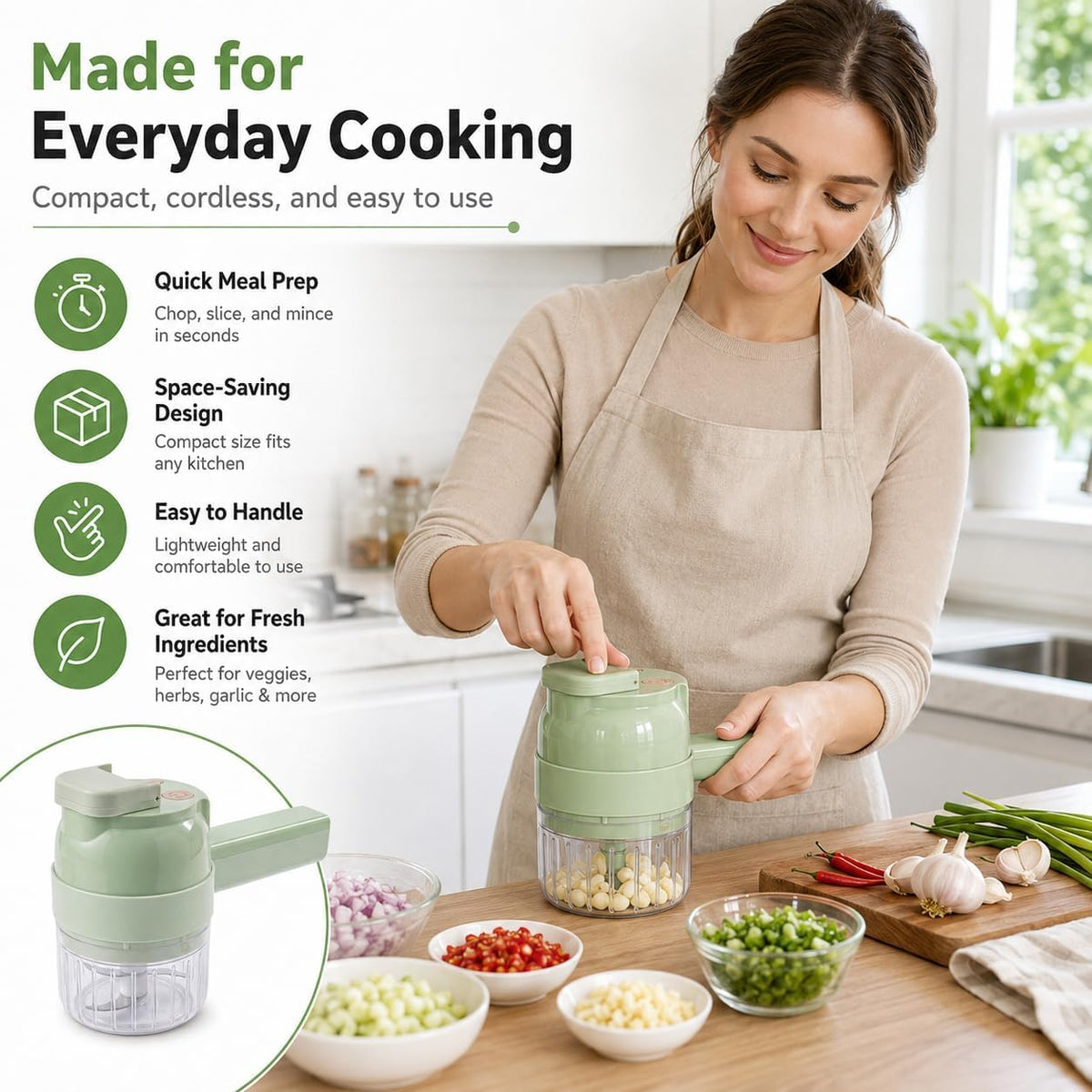 4 in 1 Handheld Electric Vegetable Chopper G7527