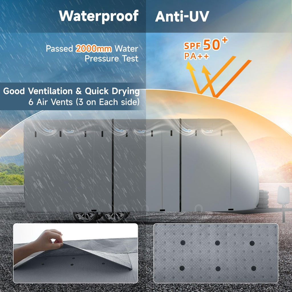 9 Layers Heavy Duty RV Trailer Cover Fits 14'-16' U3347
