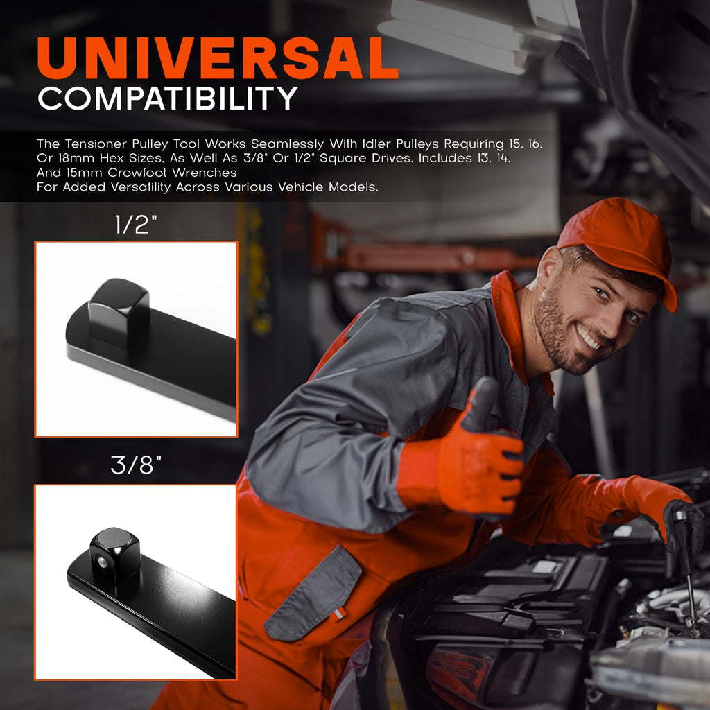 Universal Serpentine Belt Tool Kit, 8PCS K12913