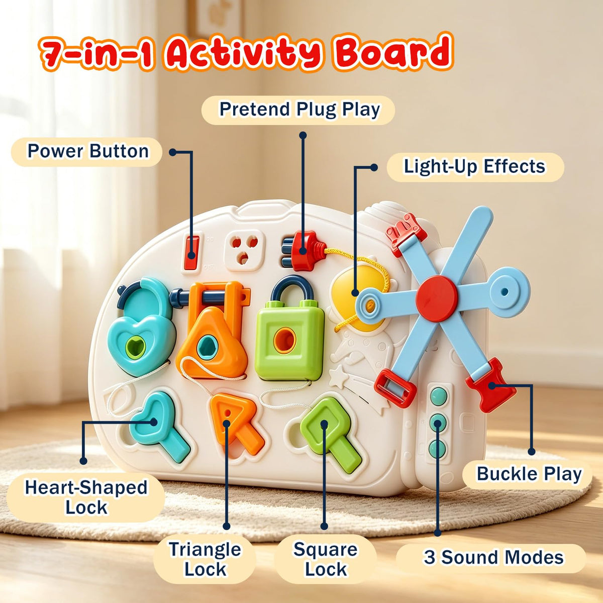 Baby Push Walker Toddler Walking Toy with Busy Board Q86270