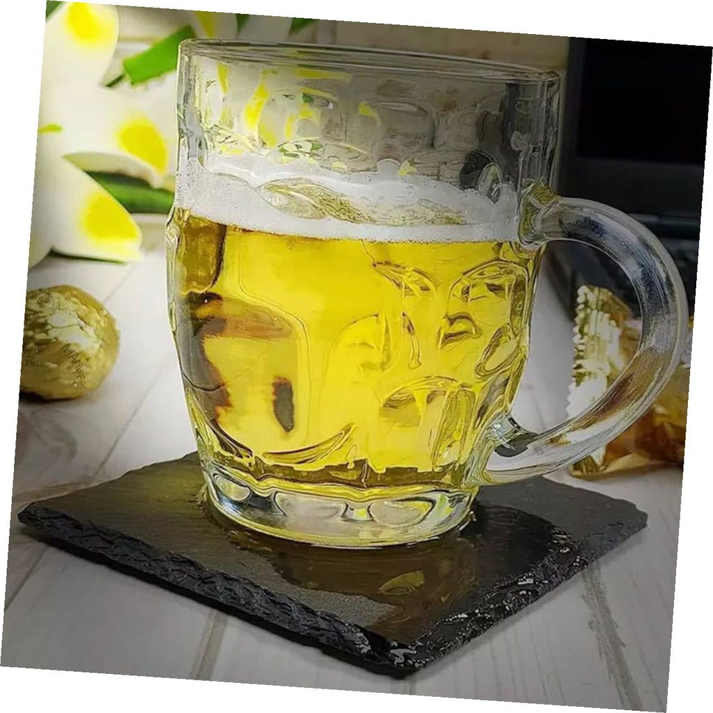 Black 12pcs Natural Stone Cup Coaster Set S24882