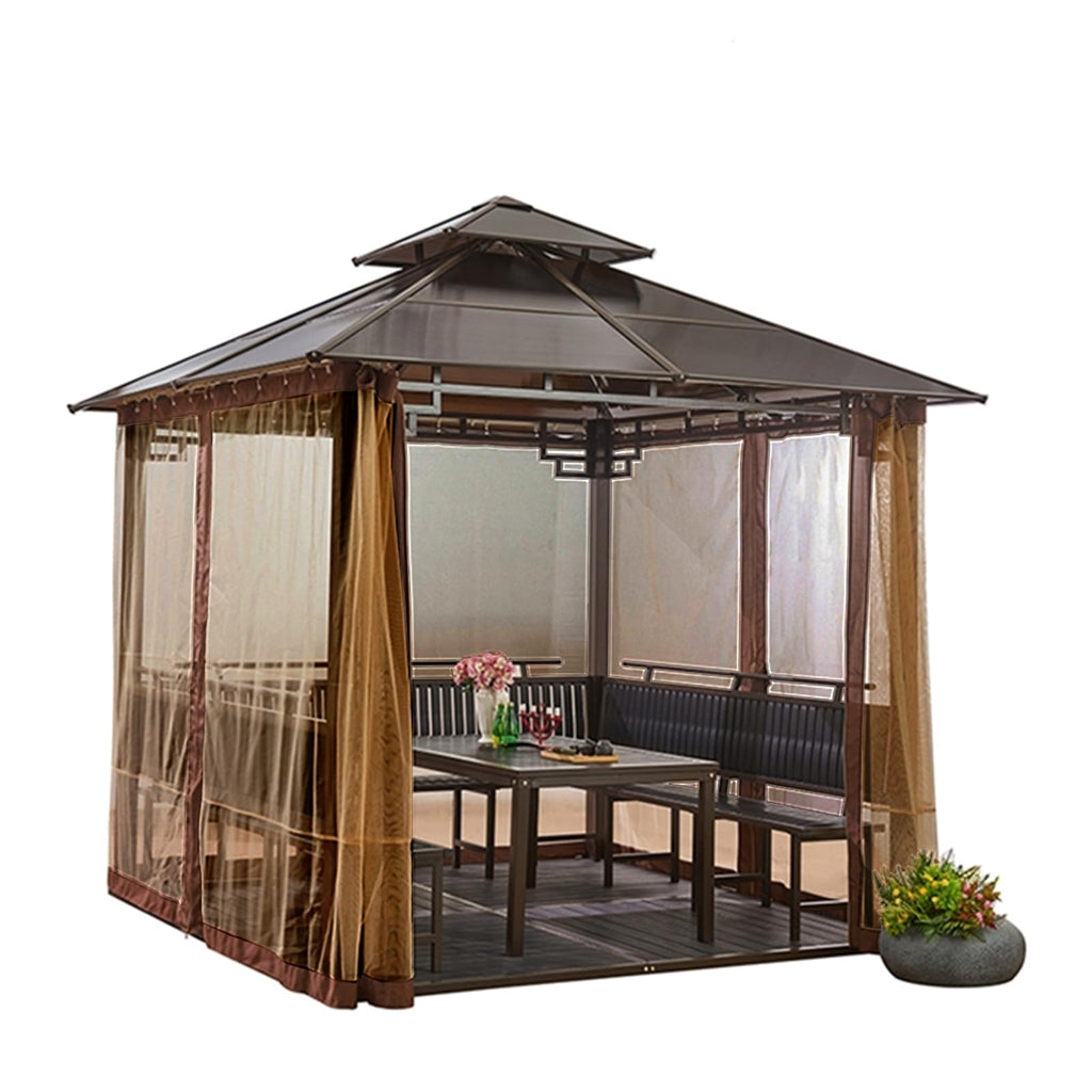 10' x 12' 4-Panel Mosquito Netting Sidewall Curtain with Zippers A372