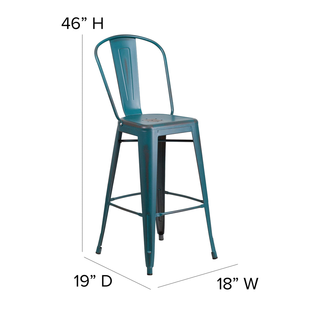 30" Metal Counter Stool with Footrest E32294