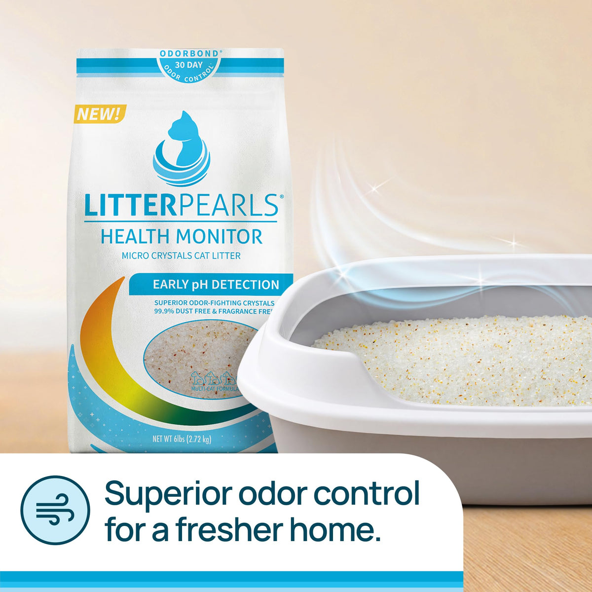 Unscented Micro Crystals Cat Litter 6 LB Bag D2227