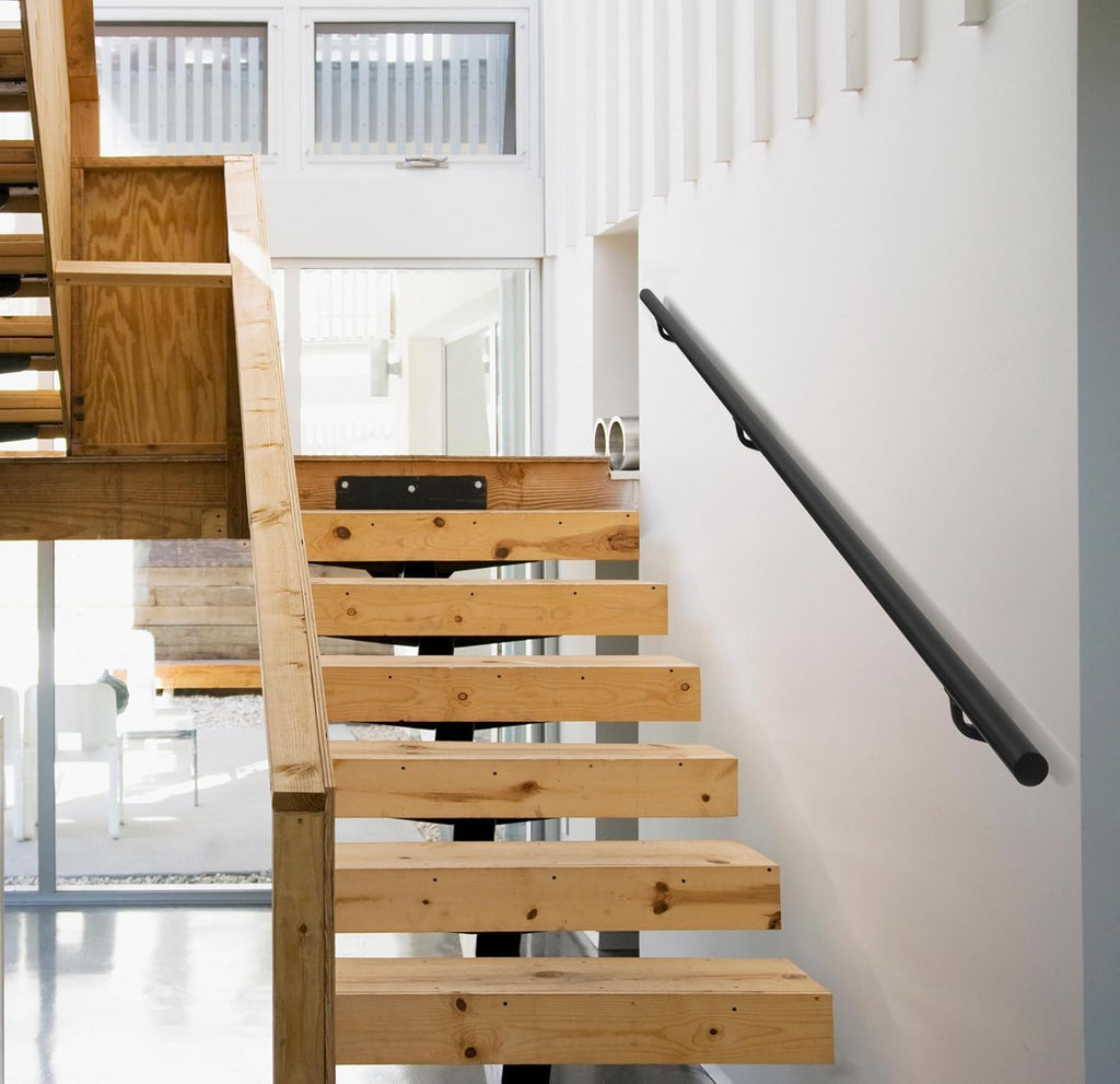 7 FT Matte Black Aluminum Handrail Set P3648