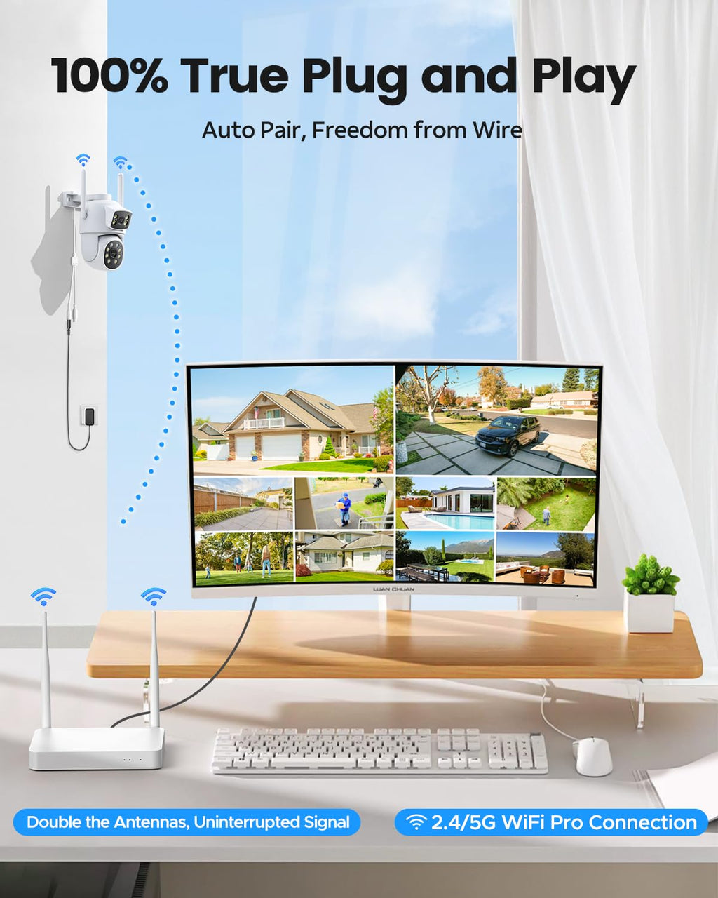 Wireless Outdoor 4 Cam Home Security Cameras System K952