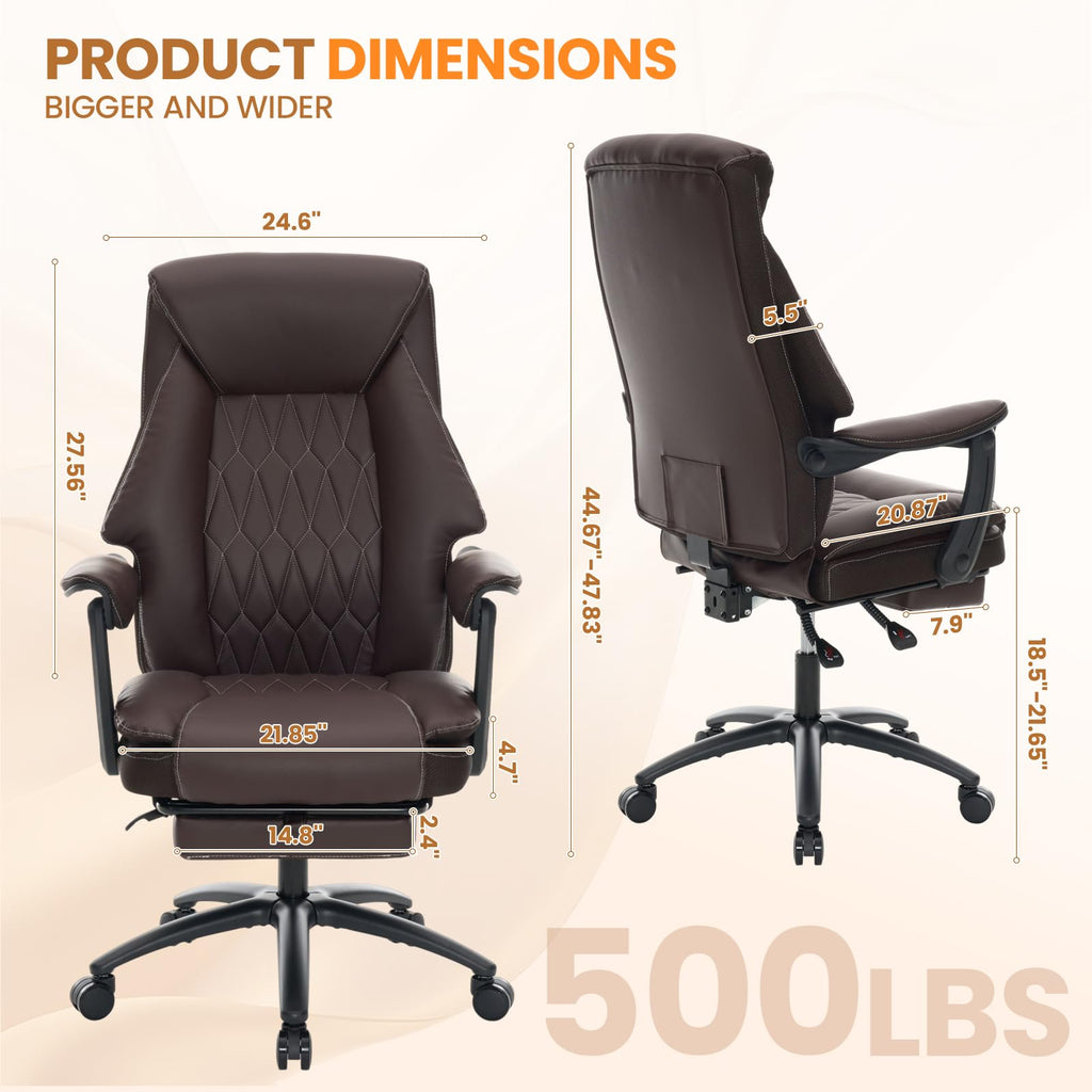 500lbs Big and Tall Office Chair with Footrest E2143