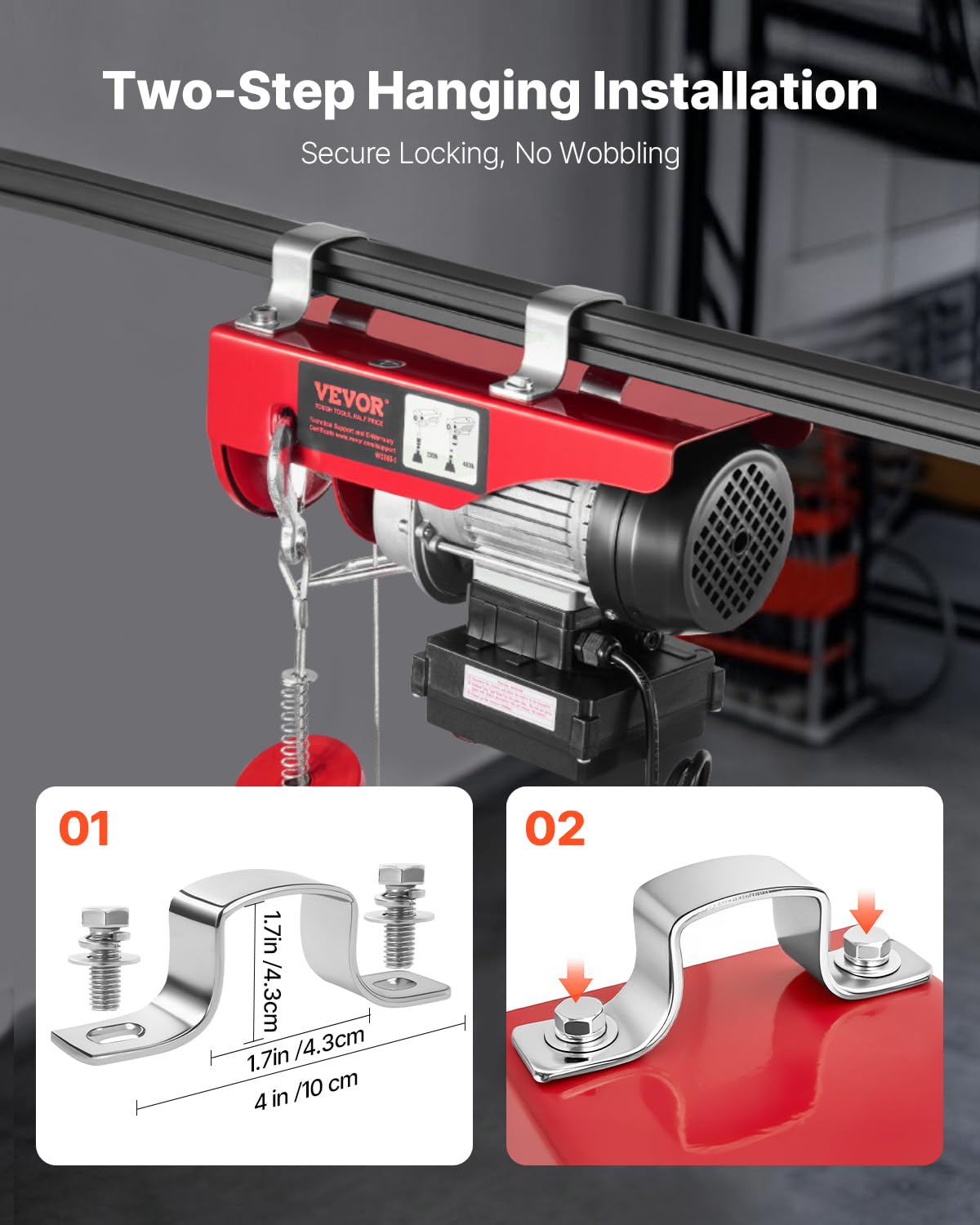 110v 440lbs Electric Hoist with Wireless Remote Control P130