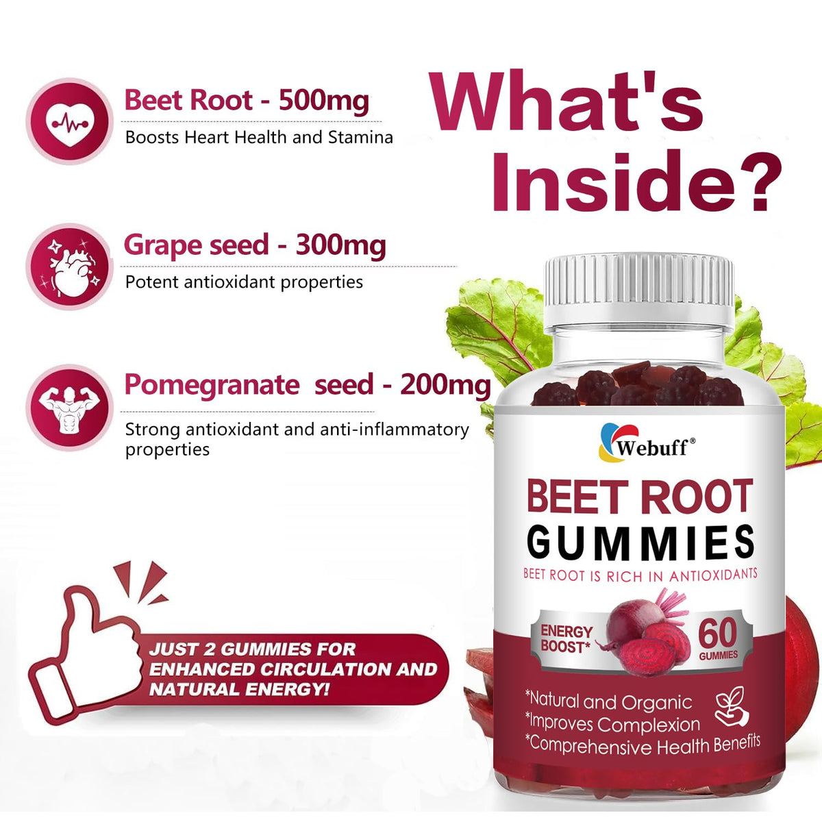 Sugar Free Beet Root Gummies L990