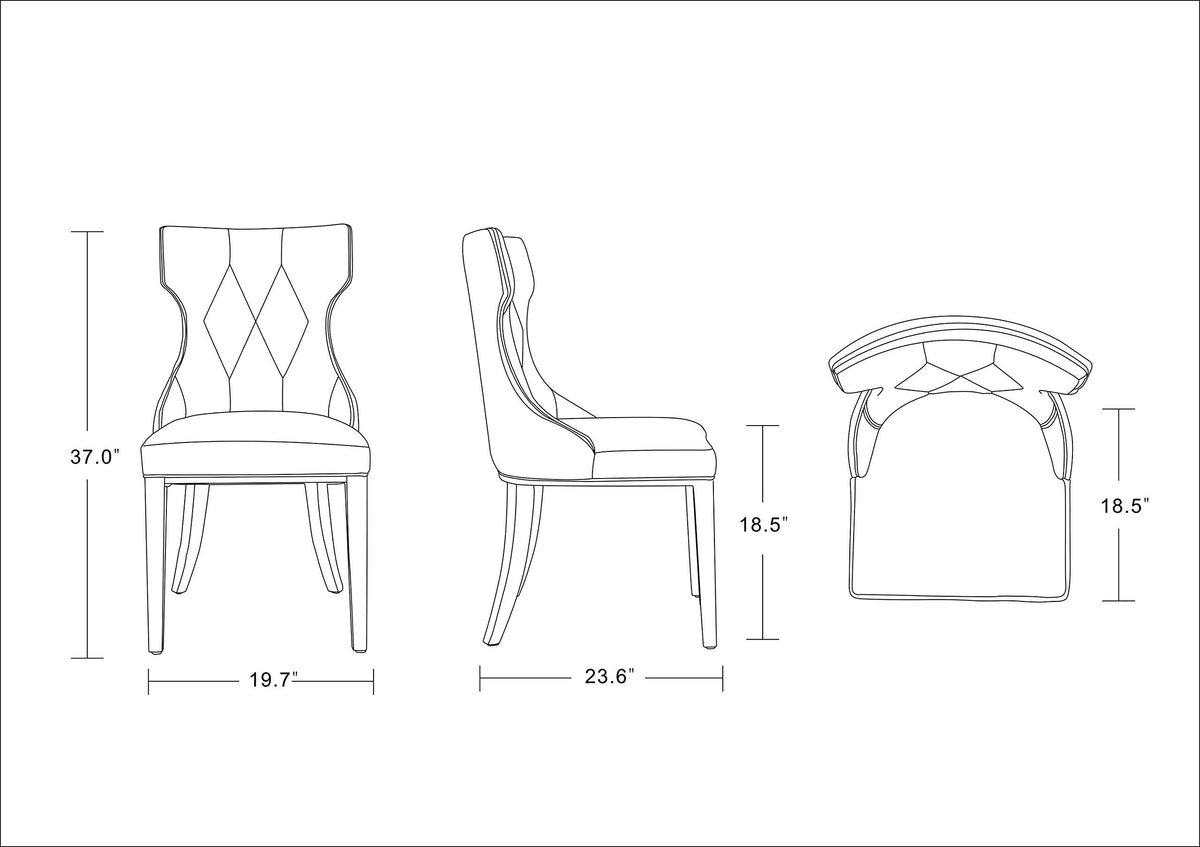 Black Upholstered Dining Chairs Set of 2 Beech Wood V68190