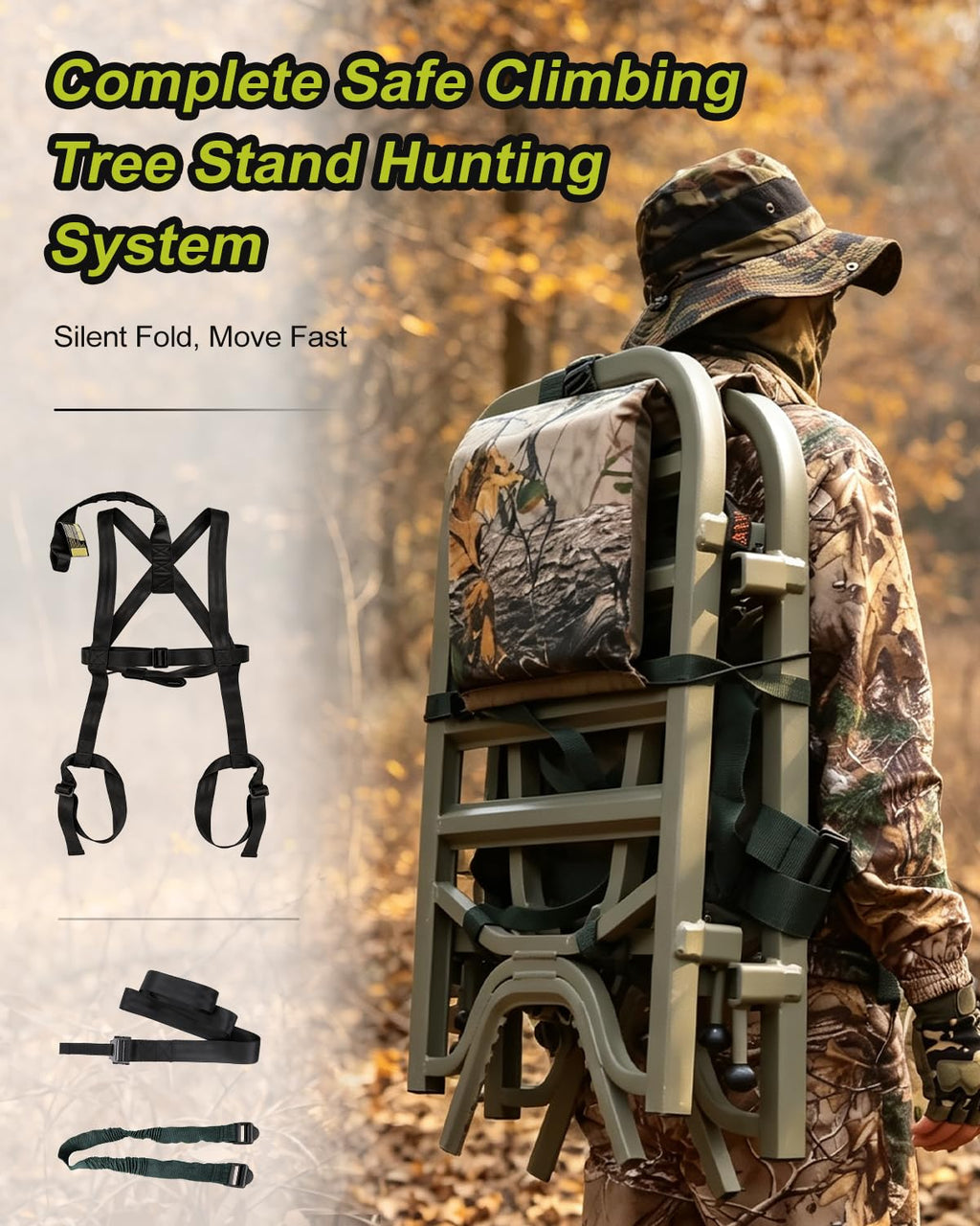 Climbing Tree Stand with Harness and Camo Seat Cushion X155885