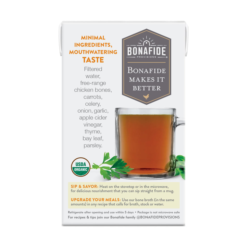 Organic Chicken Bone Broth No Salt Added 16.9oz 6 Pack K440