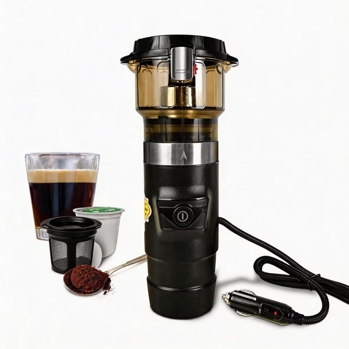 12V Portable Single Serve Car Coffee Maker with Reusable Filter T1004