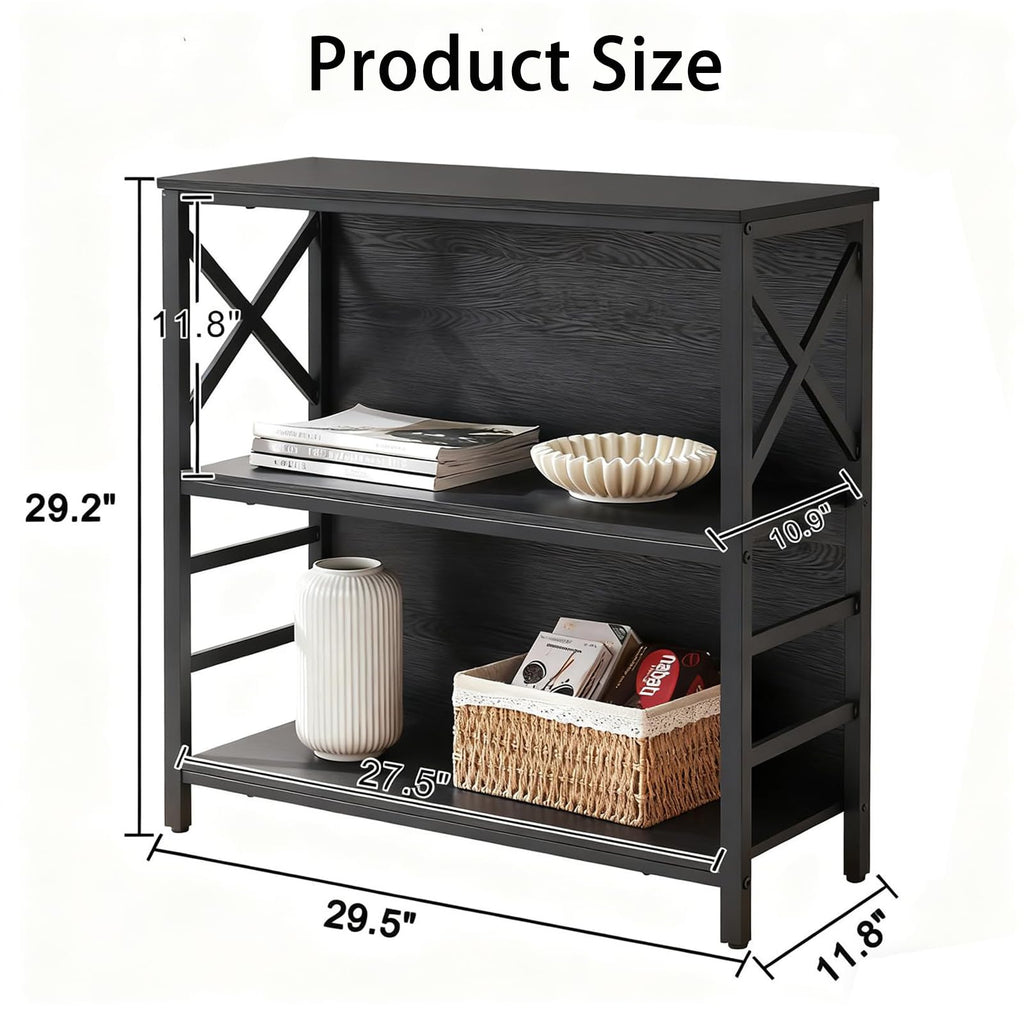 Black 3-Tier Metal Bookshelf S14496