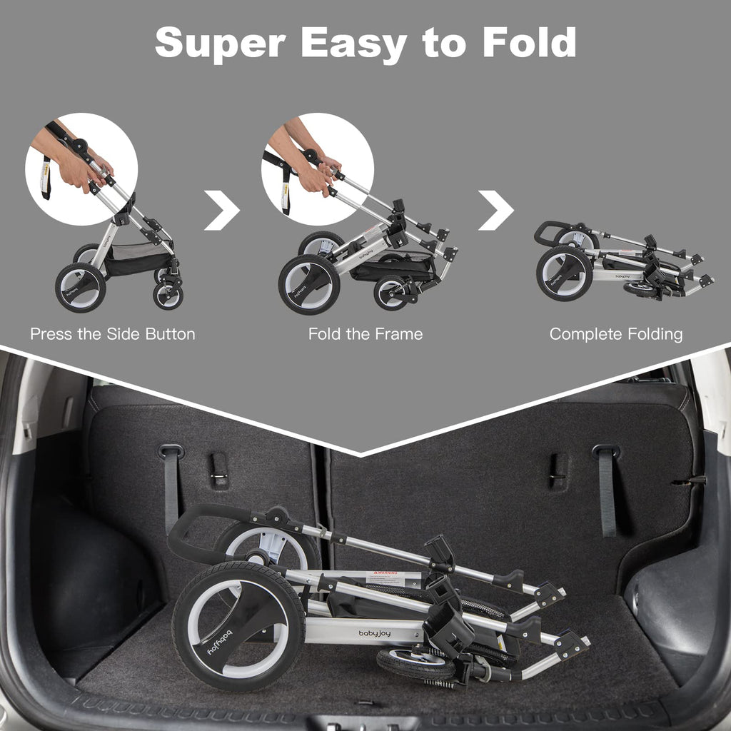 2-in-1 Convertible Bassinet Reclining Stroller K170639