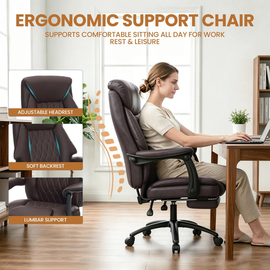 500lbs Big and Tall Office Chair with Footrest E2143