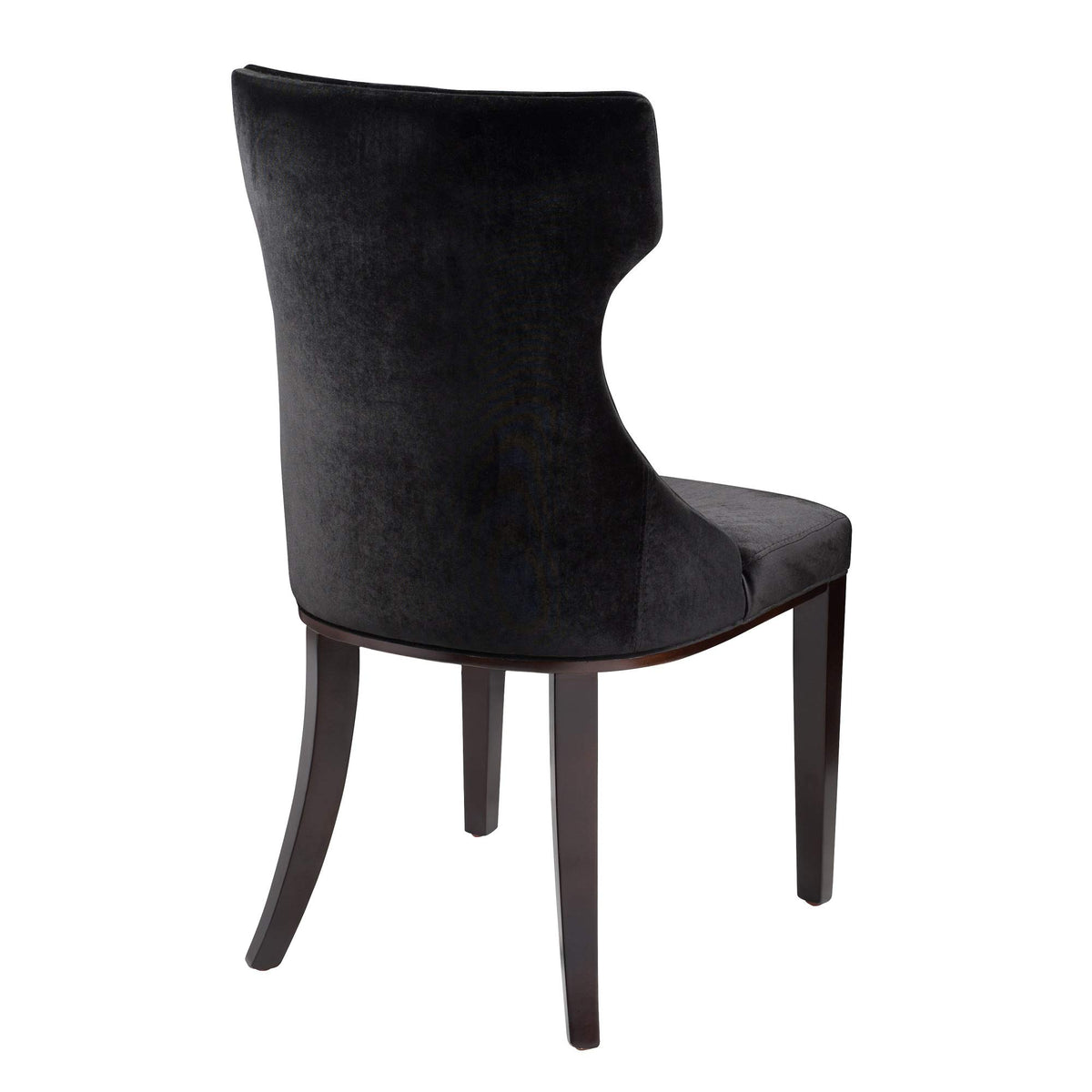 Black Upholstered Dining Chairs Set of 2 Beech Wood V68190