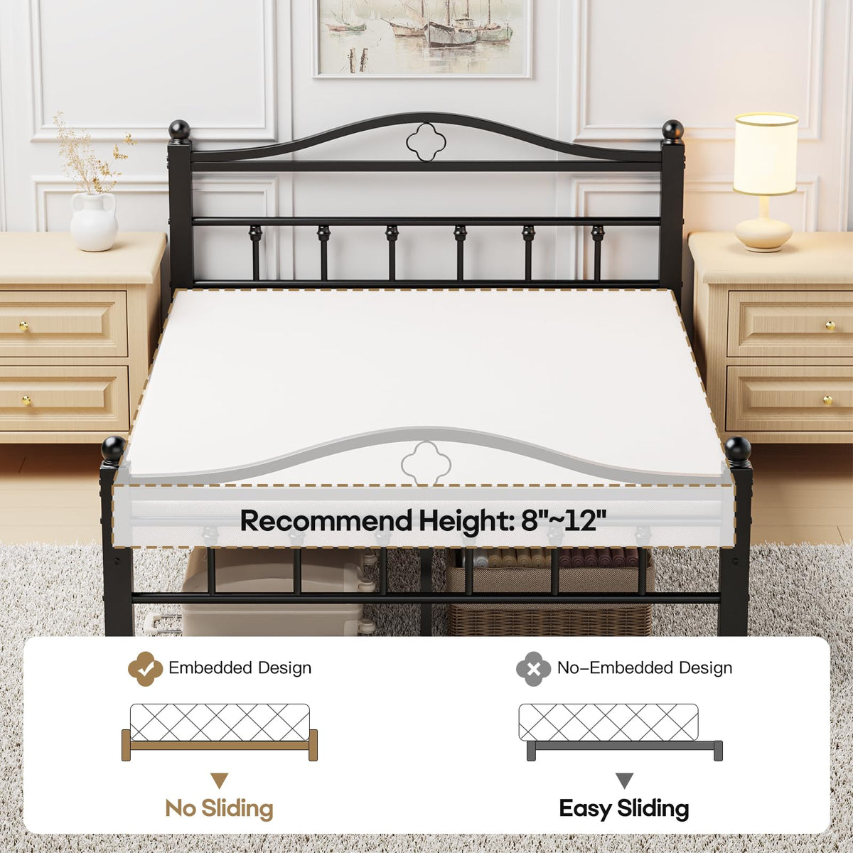 Full Size Bed Frame with Headboard O3569