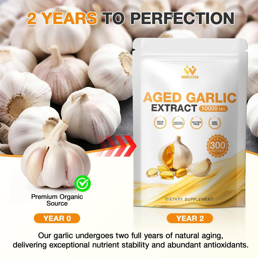 Odorless Garlic Extract Softgels 10000mg 300 Count R5614