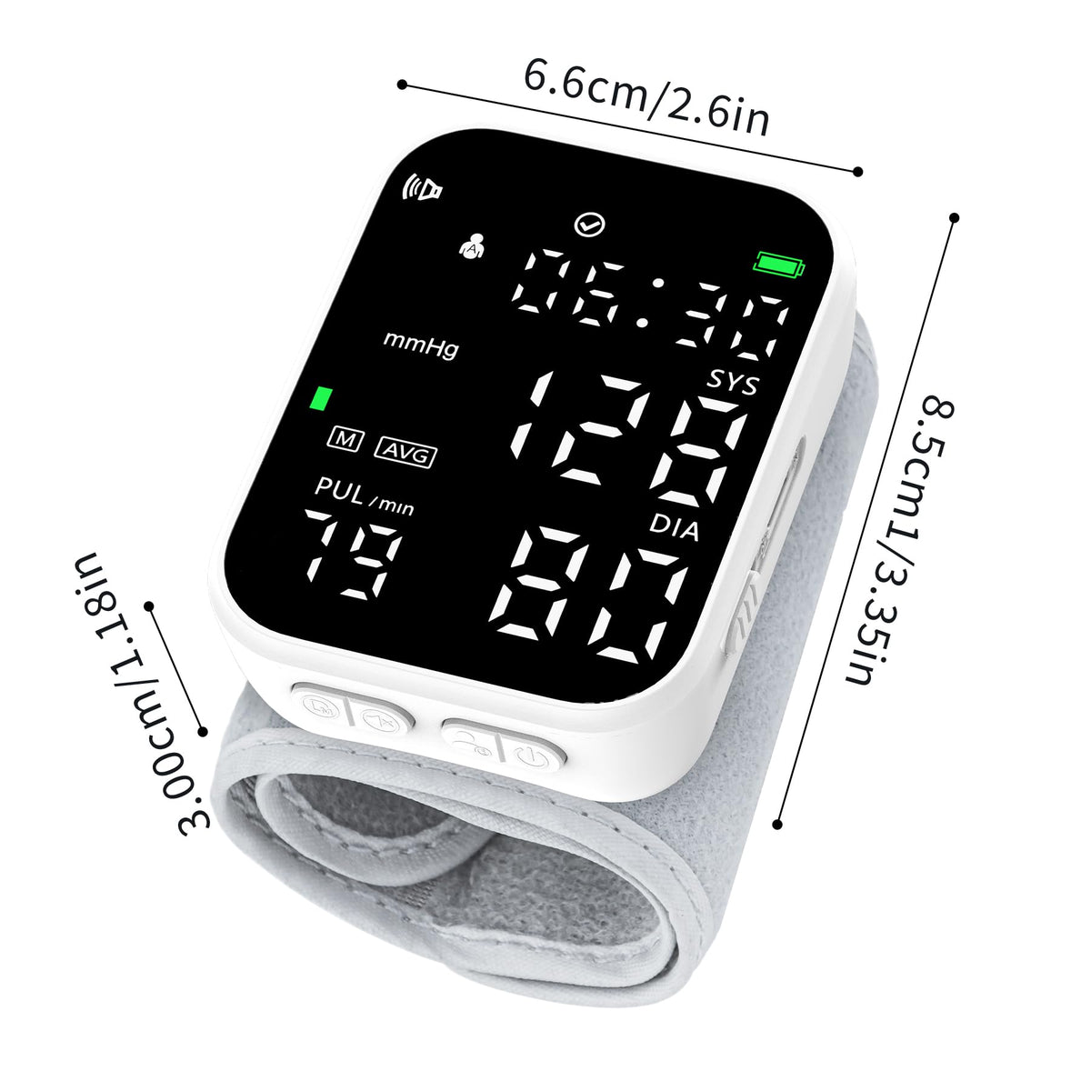 Black Digital Rechargeable Wrist Blood Pressure Monitor F50001