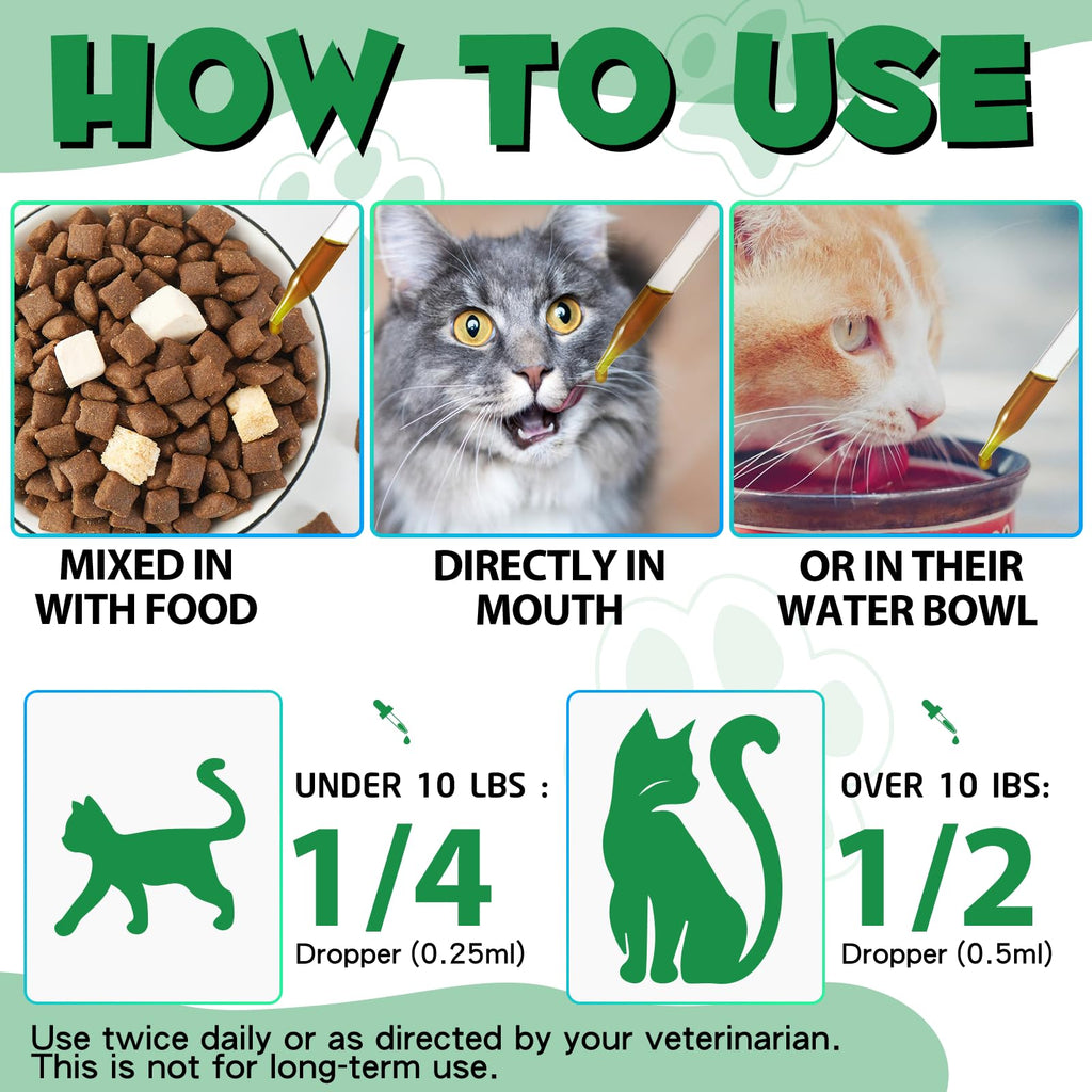 Natural Probiotic Digestive Support Supplement Drops for Cats F8263
