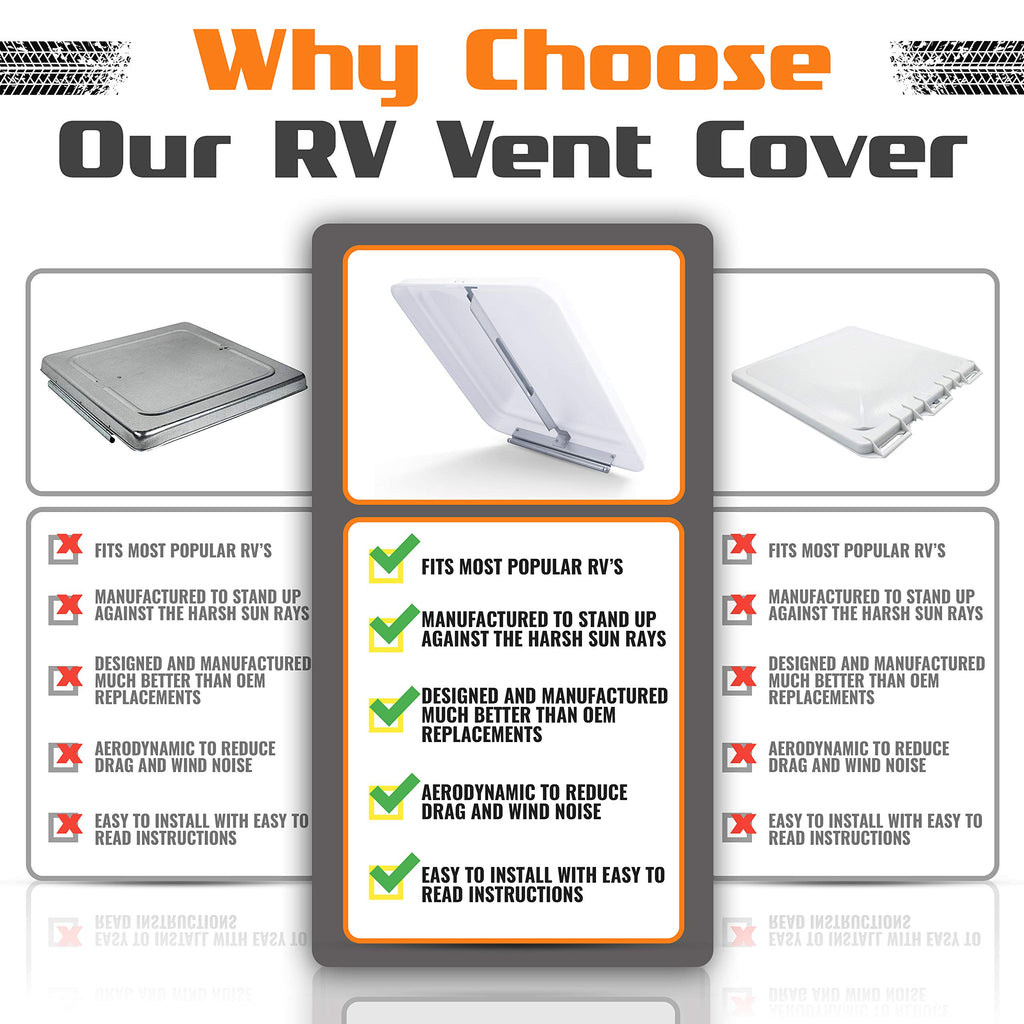 14 Inch RV Roof Vent 2-Pack White I478
