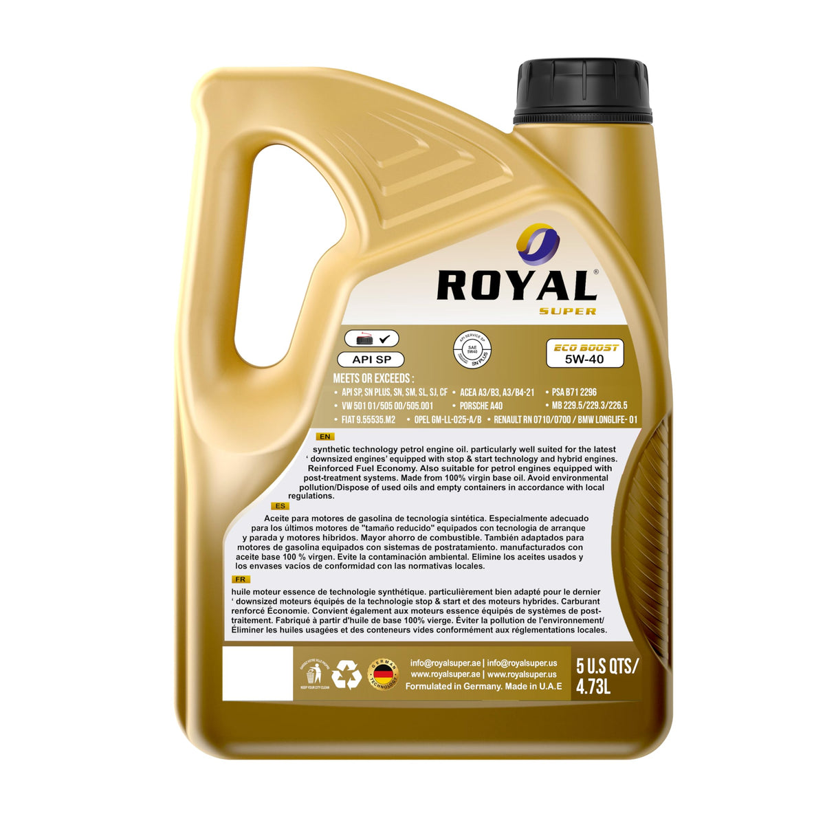5W-40 Full Synthetic Engine Oil 5 US Quarts X558