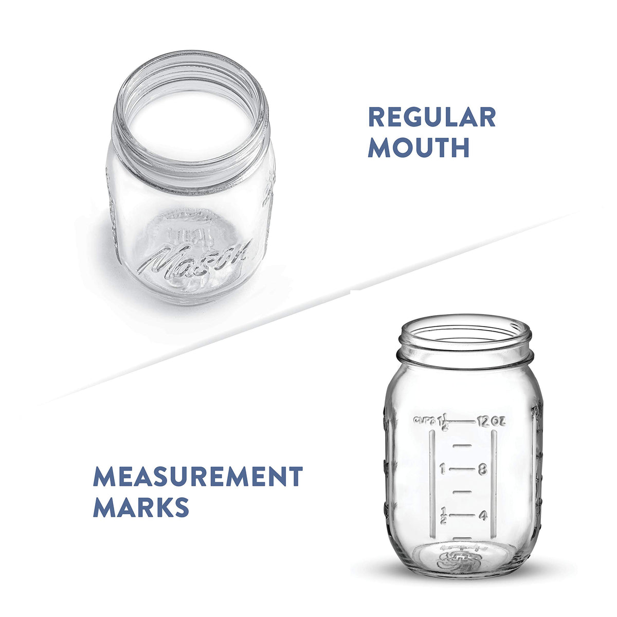 16 oz 12-Pack Regular Mouth Glass Jars with Lid & Seal Bands J172