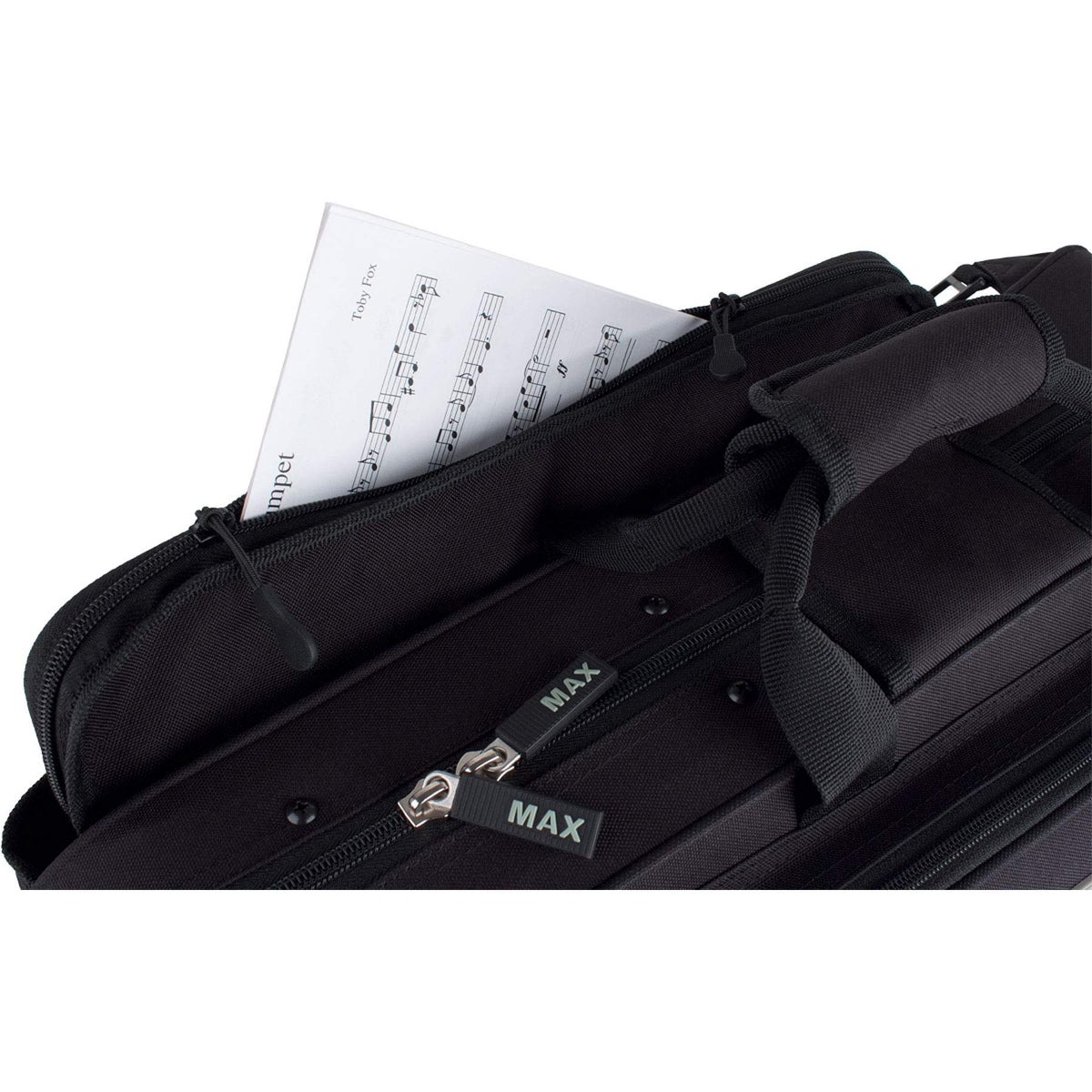 Black Trumpet Case with Sheet Music Pocket Y8980