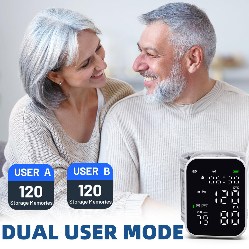 Black Digital Rechargeable Wrist Blood Pressure Monitor F50001