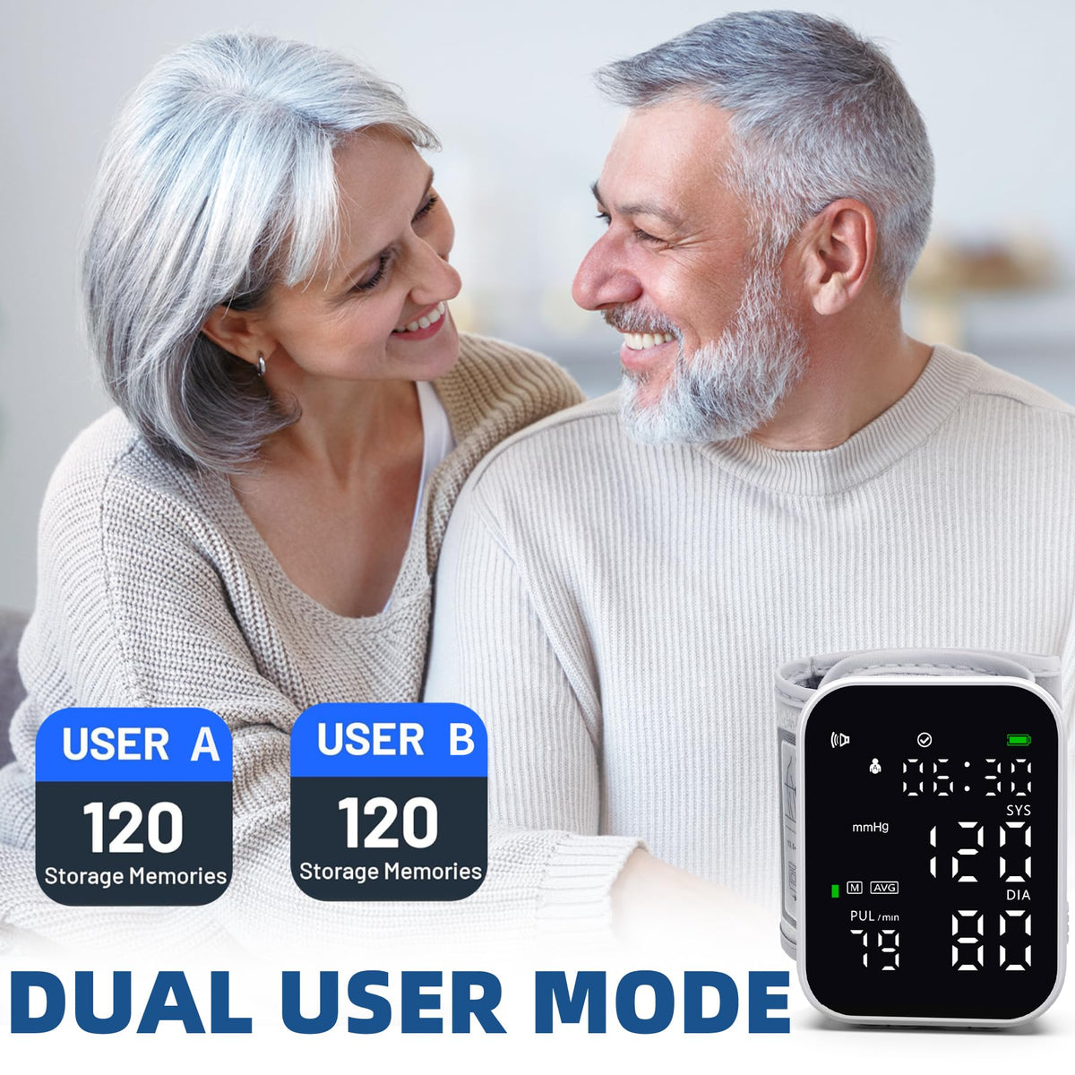 Black Digital Rechargeable Wrist Blood Pressure Monitor F50001