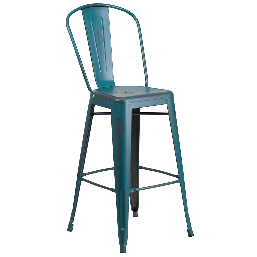 30" Metal Counter Stool with Footrest E32294