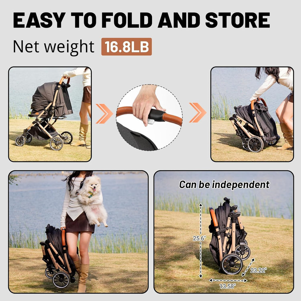 4-Wheel Pet Stroller with Reversible Handle U539204