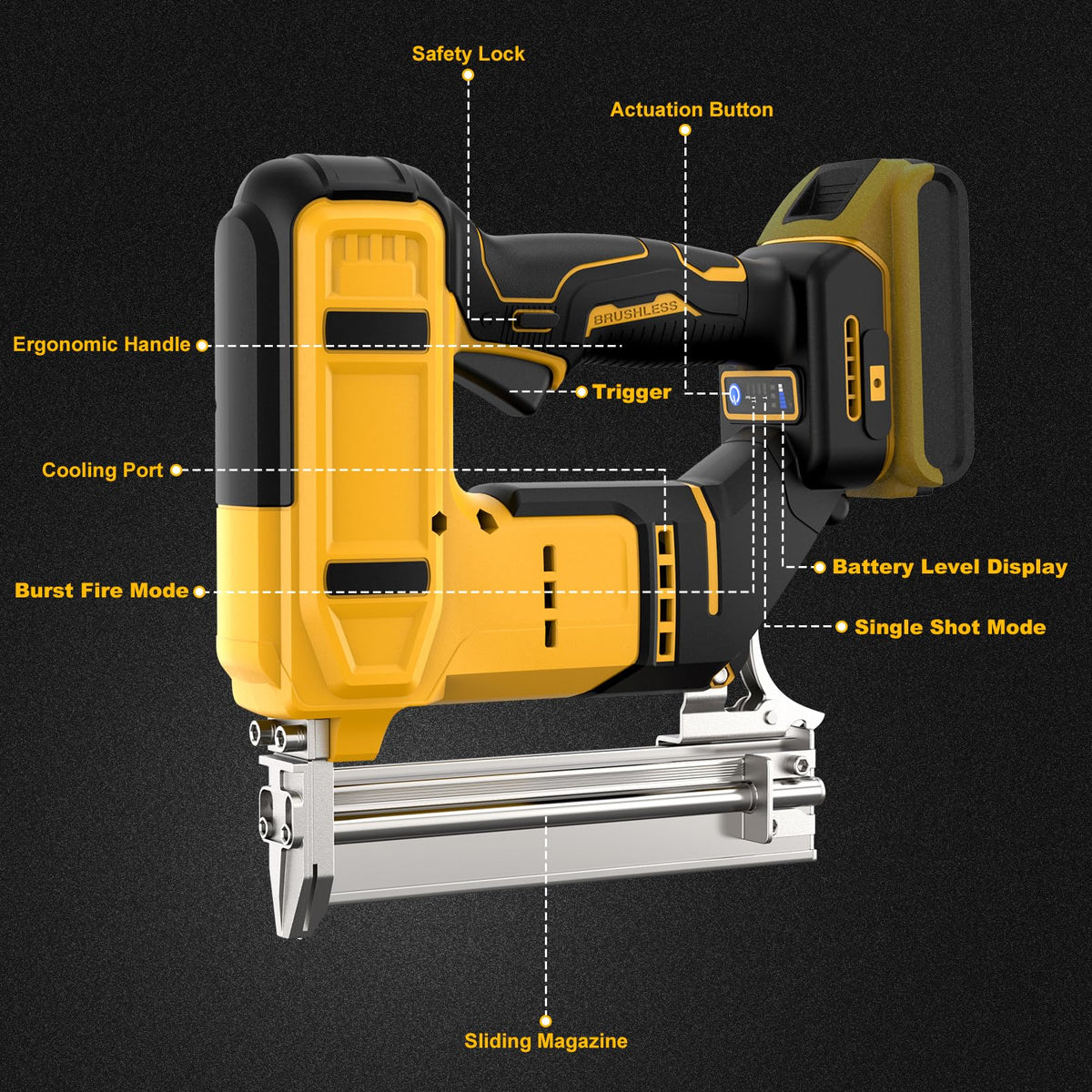 18 Gauge Cordless Brad Nailer with 1000 Nails G6677